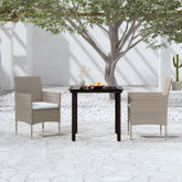 5 Piece Garden Dining Set with Cushions Black